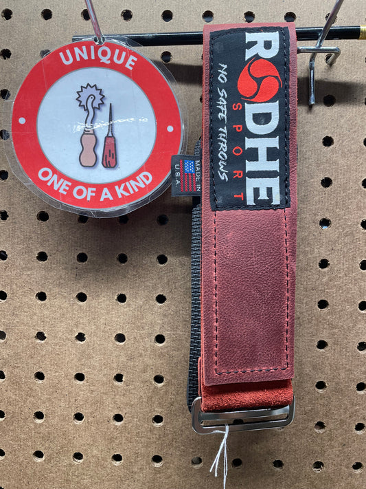 OTW- 2mm Dark Red Leather 6.5cm Rodhe Strap (333)